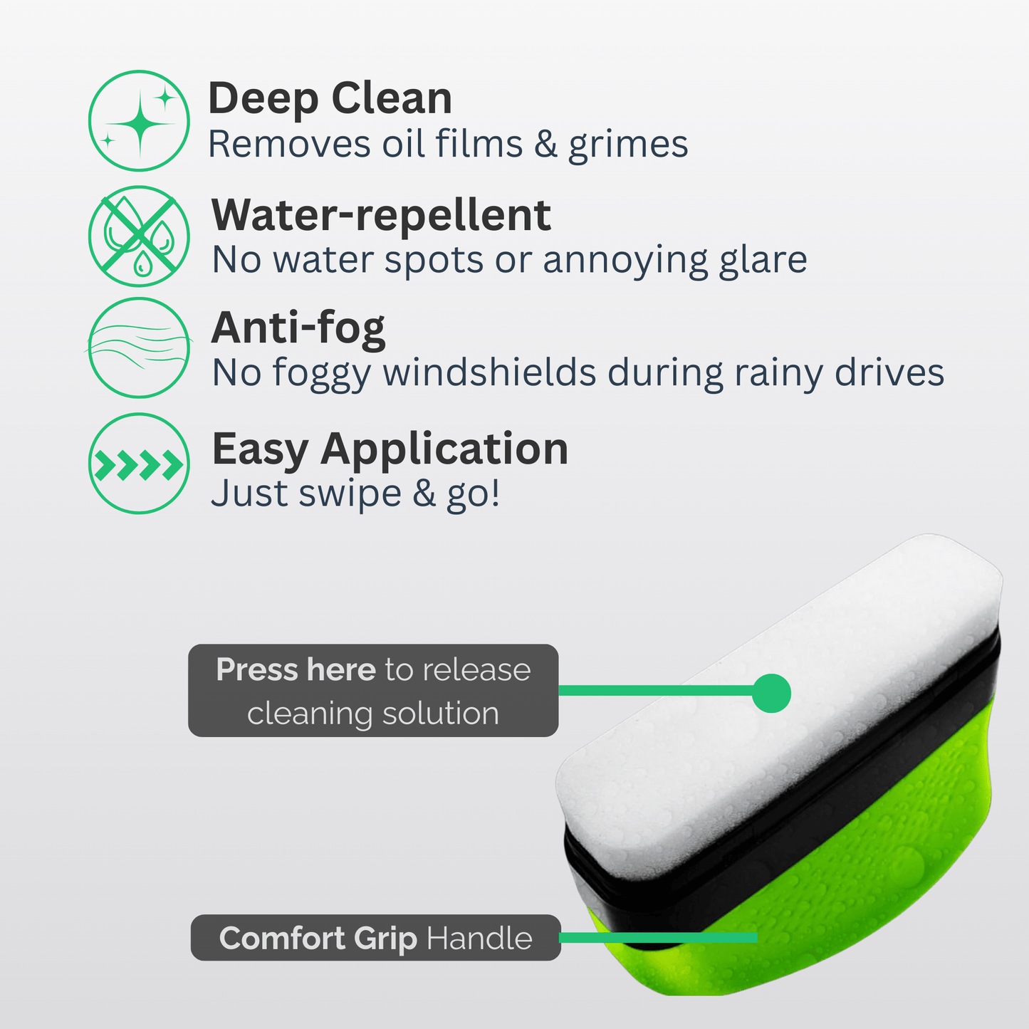 CrystalShield Pro 2.0 Hydrophobe Anti-Beschlag- & Ölfilm-Glasreinigungsbürste