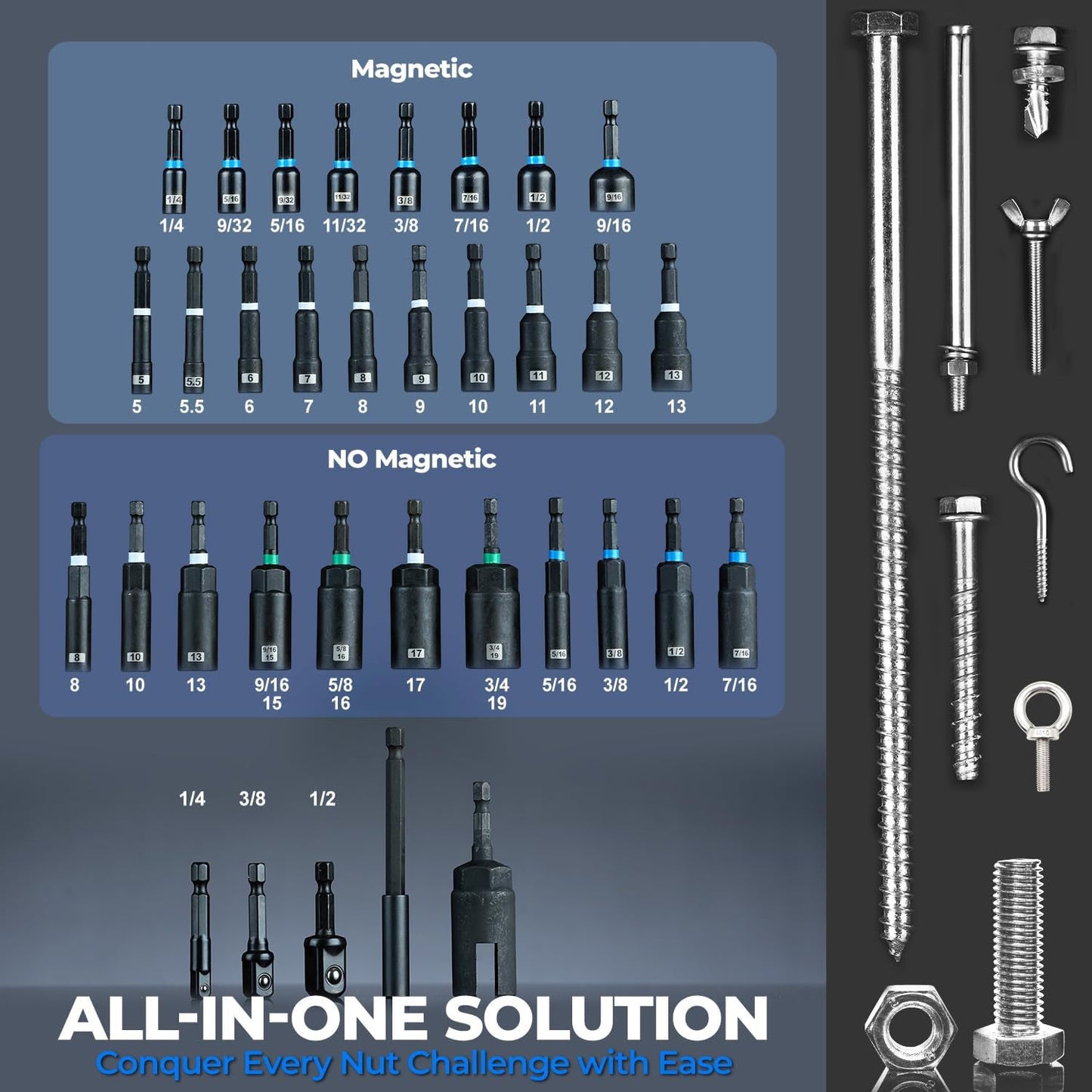 Rovux Magnetischer Steckschlüsselsatz
