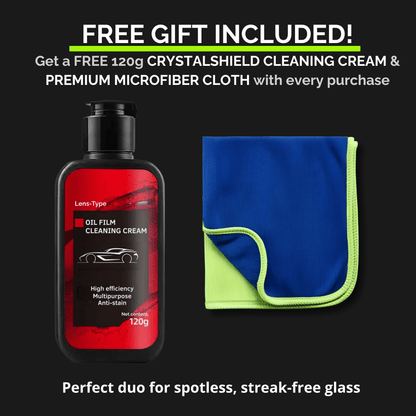 CrystalShield Pro 2.0 Hydrophobe Anti-Beschlag- & Ölfilm-Glasreinigungsbürste