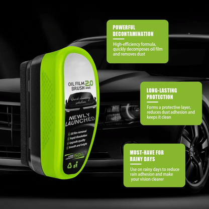 CrystalShield Pro 2.0 Hydrophobe Anti-Beschlag- & Ölfilm-Glasreinigungsbürste