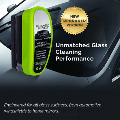 CrystalShield Pro 2.0 Hydrophobe Anti-Beschlag- & Ölfilm-Glasreinigungsbürste