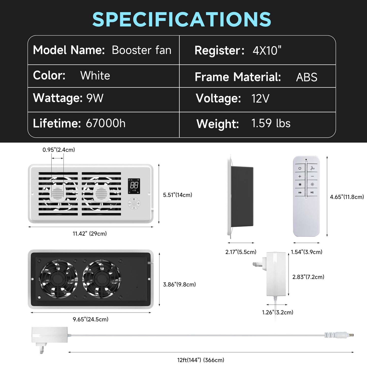 Sakerplus Smart Remote Register Fan