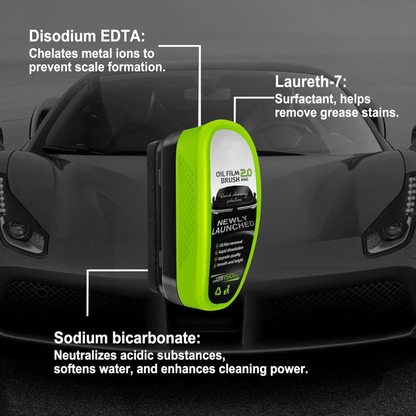 CrystalShield Pro 2.0 Hydrophobe Anti-Beschlag- & Ölfilm-Glasreinigungsbürste