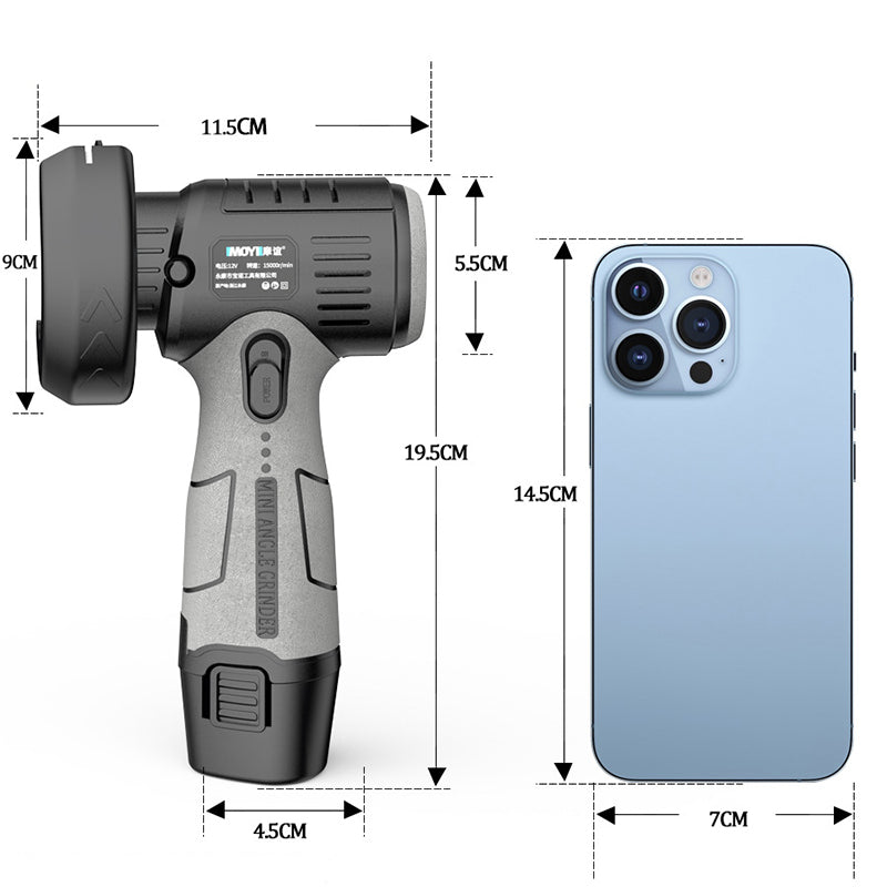 12V Mini-Winkelschleifer mit Trennscheibe